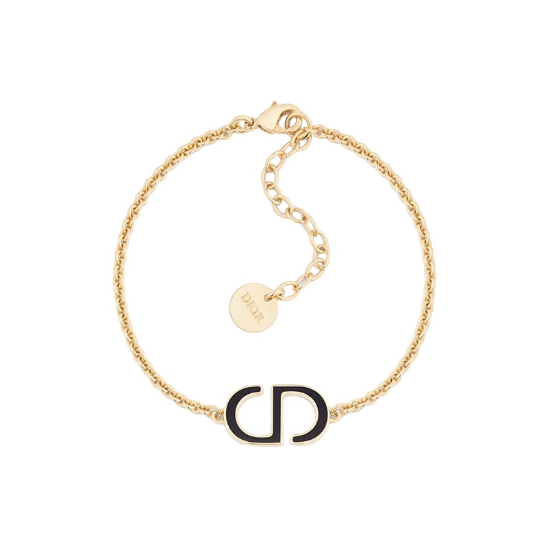 商品Dior|迪奥 23新款 PETIT CD女士金色饰面金属黑色涂漆装饰手链 B2045WOMLQ_D307,价格¥3246,第4张图片详细描述