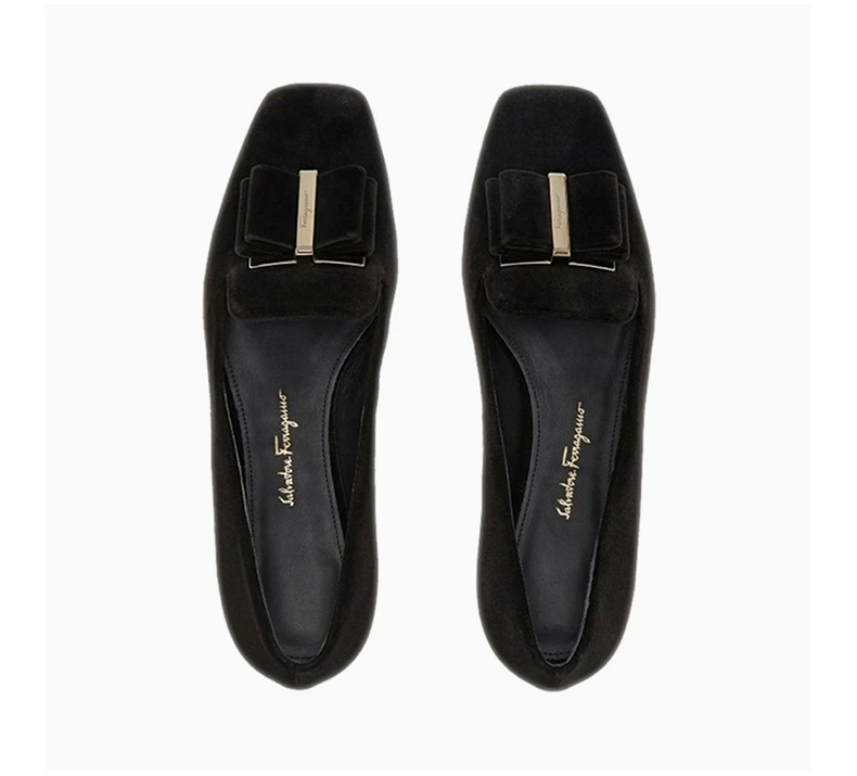 商品Salvatore Ferragamo|SALVATORE FERRAGAMO 女士黑色平底船鞋 01-R506-733784,价格¥3251,第6张图片详细描述