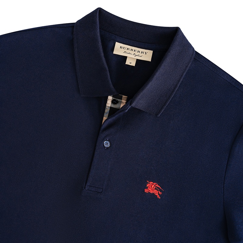 商品Burberry|【现货】博柏利 经典款 OXFORD ABOWN系列 男士海军蓝色纯棉Polo衫80362481,价格¥1548,第4张图片详细描述