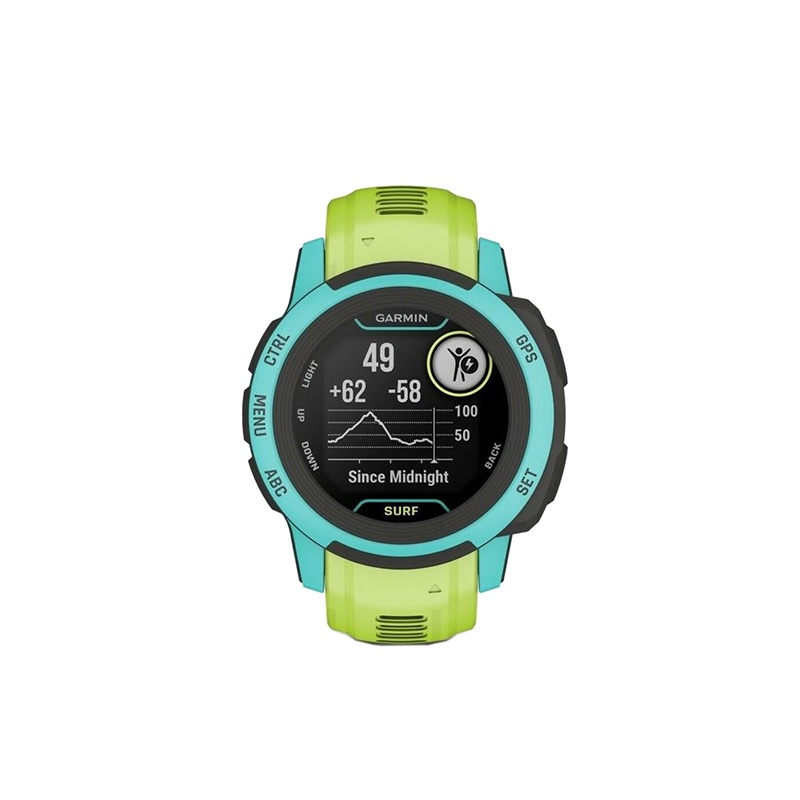 商品Garmin|GARMIN 男女同款蓝色树脂表盘石英机芯绿色硅胶表带混合链接智能手表45MM,价格¥3019,第3张图片详细描述