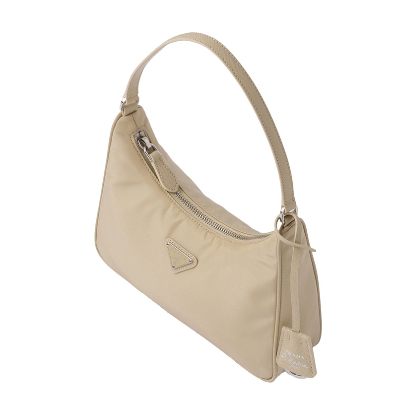 商品Prada|PRADA/普拉达 经典Re-Edition 2005系列 女士沙漠黄色尼龙材质皮革肩带金属徽标迷你手袋单肩包,价格¥7703,第3张图片详细描述