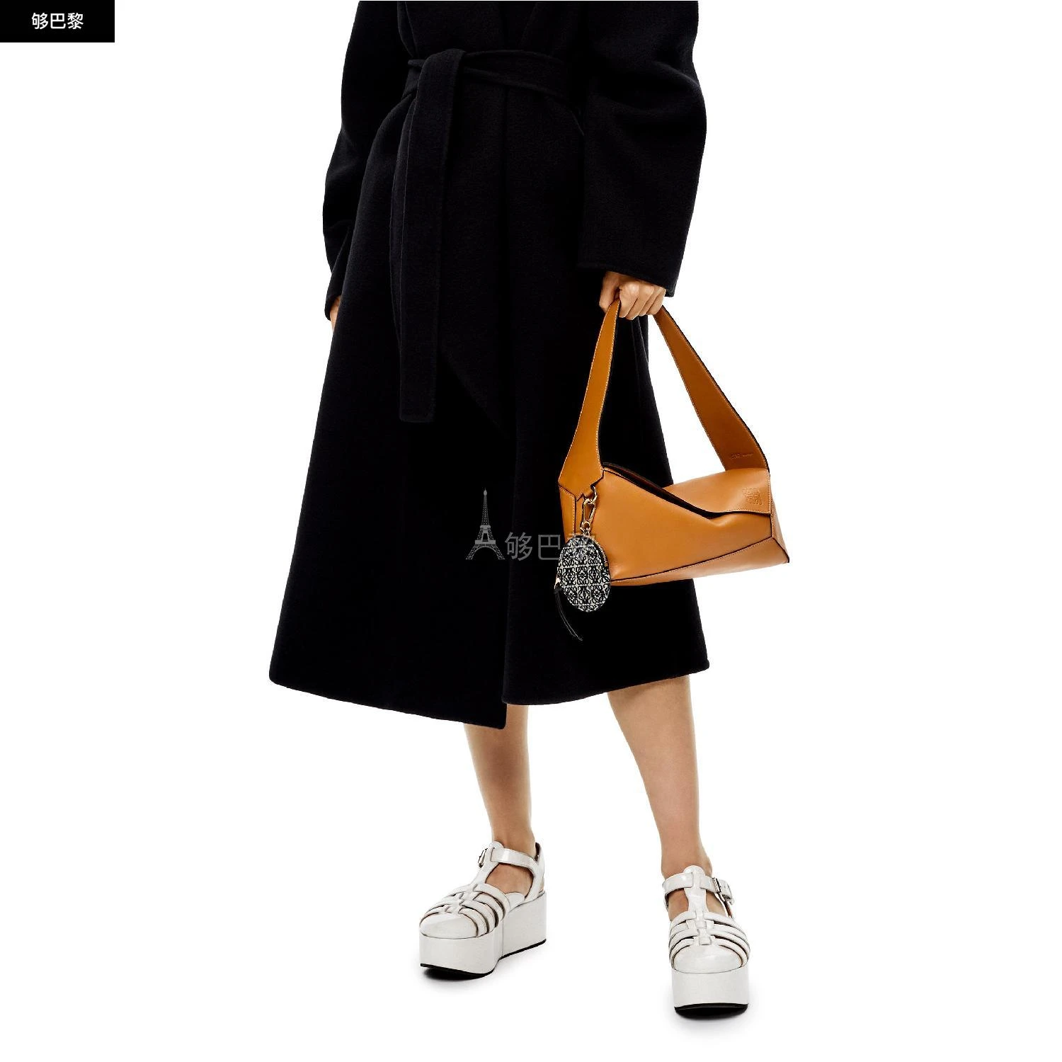 商品Loewe|包邮包税【预售7天发货】 LOEWE罗意威 23秋冬 女士 收纳包 Cookie charm in Anagram jacquard and calfskin C604418X01-5938,价格¥3023,第4张图片详细描述