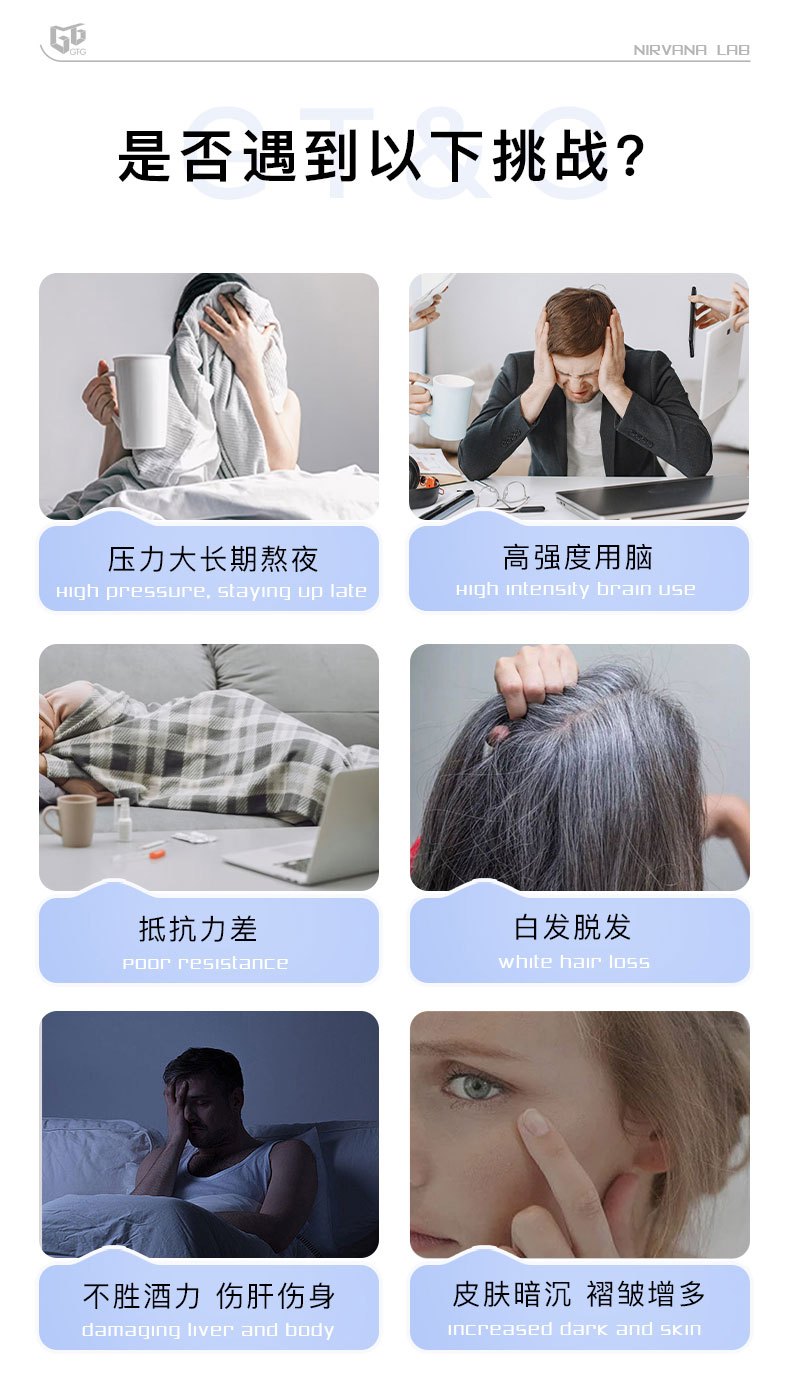 商品[国内直发] GT&G|GT&G NMN COMBO 日本进口正品NMN 12000mg胶囊抗疲劳 增强免疫力 逆龄 清除自由基,价格¥1411,第3张图片详细描述