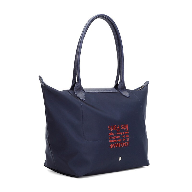 商品[国内直发] Longchamp|珑骧 LONGCHAMP女士Le Pliage系列长柄大号加厚可折叠手提单肩饺子包蓝色织物单肩包送女友L1899 HXG 006,价格¥927,第5张图片详细描述