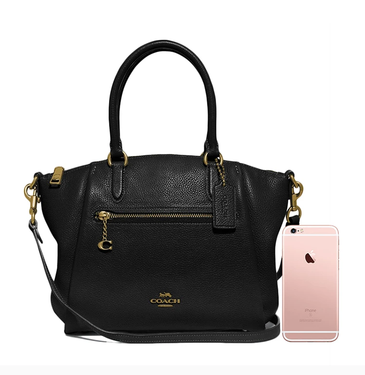 商品Coach|Coach 蔻驰（专柜）女士黑色Sacoche Elise手提单肩包 79316GDBLK,价格¥1573,第4张图片详细描述