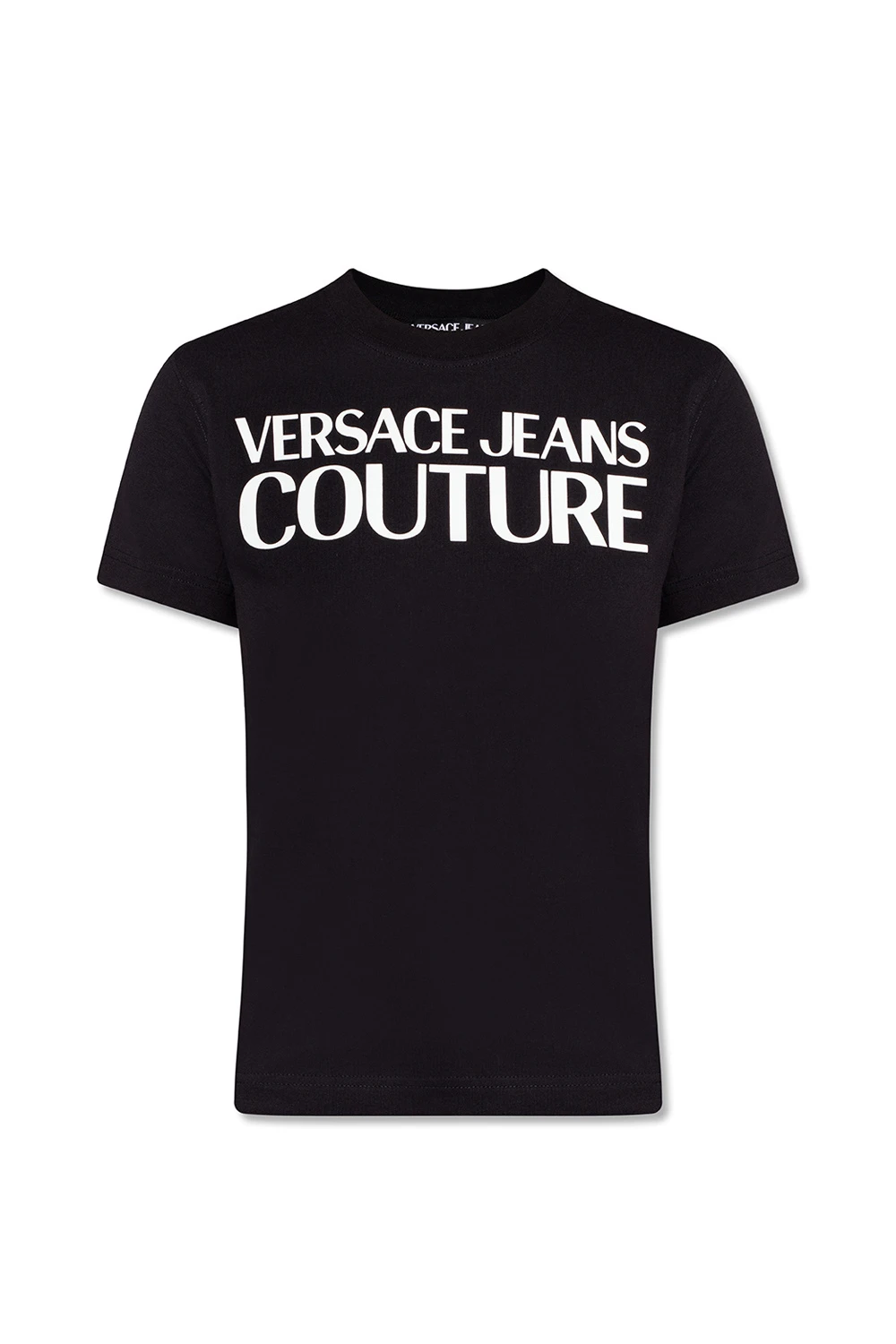 商品[国内直发] Versace|VERSACE JEANS 女士黑色棉质半袖圆领T恤 72HAHT02-CJ00O-899,价格¥402,第1张图片详细描述