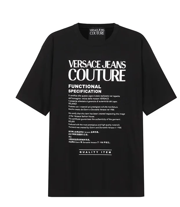 商品[国内直发] Versace|VERSACE 男士黑色棉质圆领T恤 72GAHT21-CJ00O-899,价格¥699,第1张图片详细描述