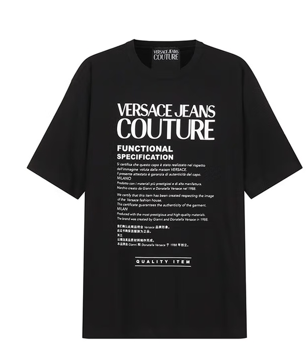 商品[国内直发] Versace|VERSACE 男士黑色棉质圆领T恤 72GAHT21-CJ00O-899,价格¥370,第1张图片详细描述