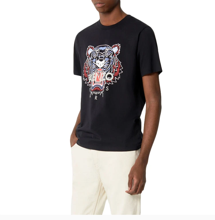 商品Kenzo|Kenzo 高田贤三 男士黑色虎头图案T恤 FA55TS0504YA-99,价格¥940,第8张图片详细描述