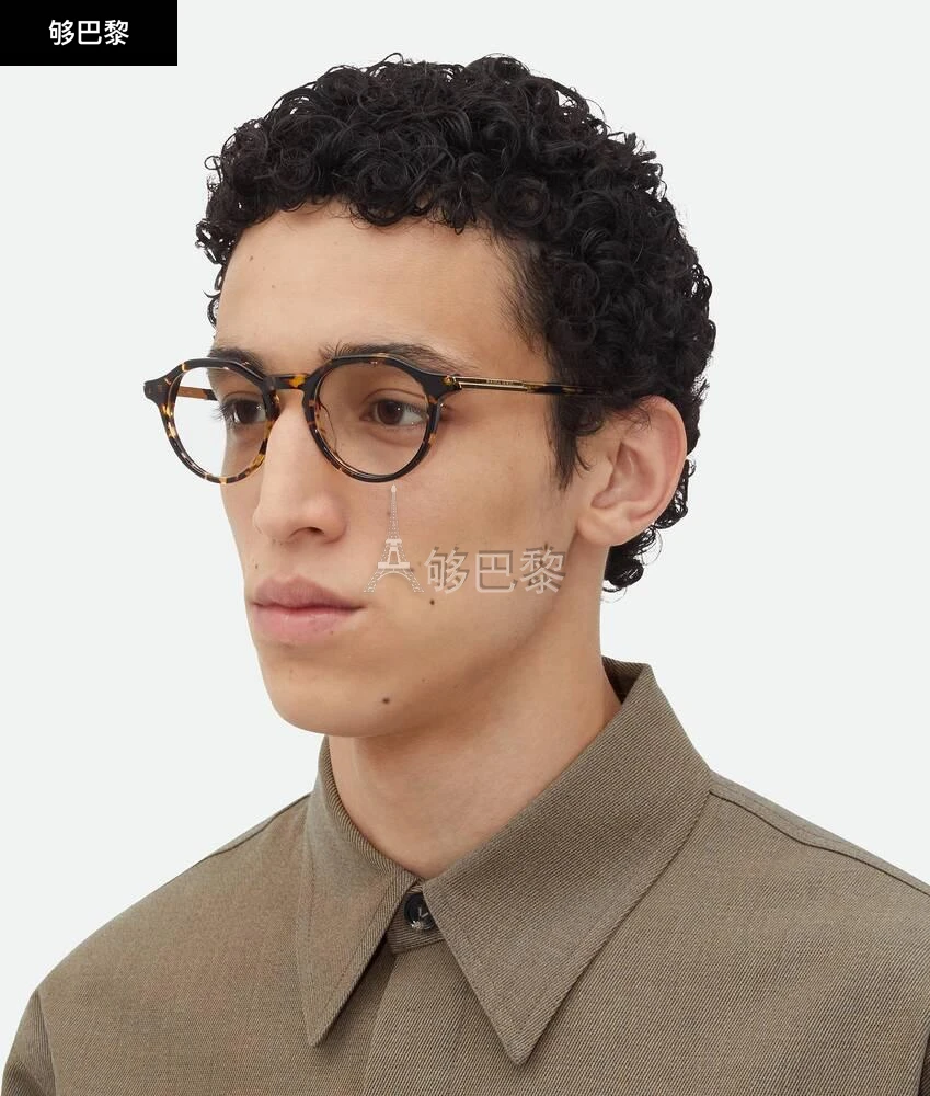 商品Bottega Veneta|包邮包税【预售7天发货】 BV葆蝶家 24春夏 男士 光学眼镜 Lunettes Panthos Forte Recycled en acétate 770655V2Q301511,价格¥3565,第4张图片详细描述