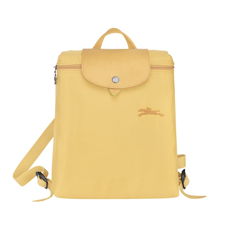 商品Longchamp|珑骧 LE PLIAGE女士黄色再生帆布按扣双肩包,价格¥1450,第2张图片详细描述