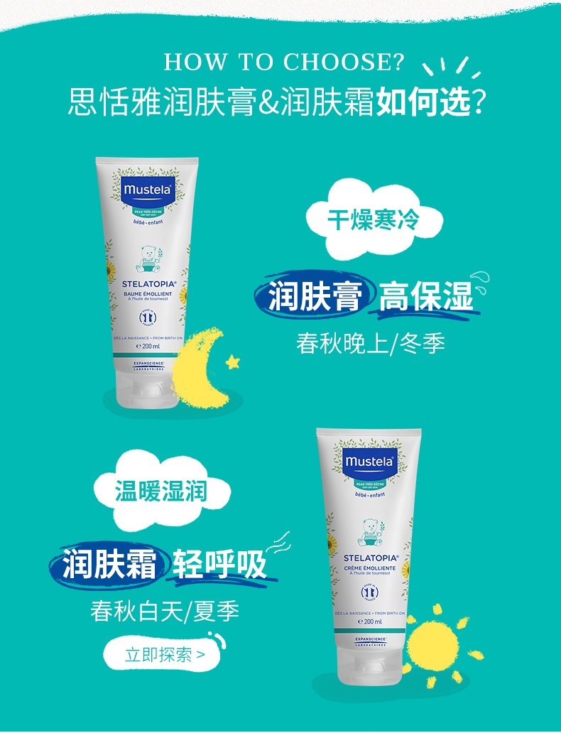 商品[国内直发] Mustela|妙思乐思恬雅润肤膏舒缓滋养补水保湿婴儿宝宝润肤膏200ML,价格¥270,第7张图片详细描述