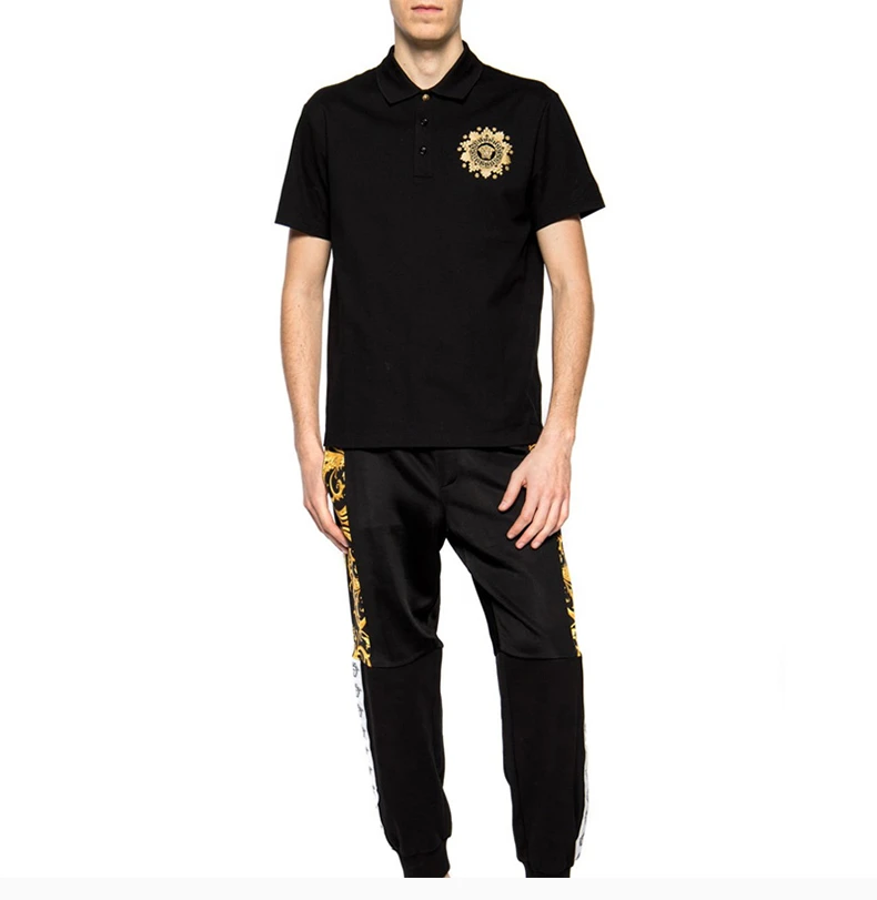 商品Versace|VERSACE 范思哲 黑色棉男士Polo衫 A85111-A231240-A2003,价格¥2434,第7张图片详细描述