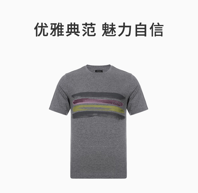 商品Zegna|Z Zegna 男灰色男士T恤 VS372-630D-6D1,价格¥5070,第3张图片详细描述