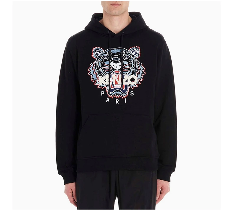 商品Kenzo|Kenzo 高田贤三 男士黑色虎头图案连帽卫衣 FA55SW4154XA-99,价格¥1837,第5张图片详细描述