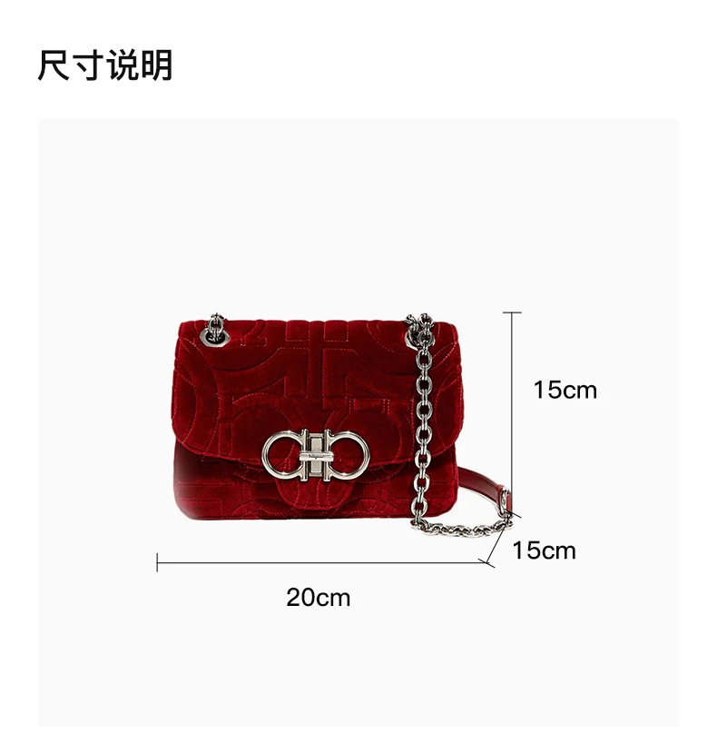 商品[国内直发] Salvatore Ferragamo|Salvatore Ferragamo 菲拉格慕 女士红色单肩包斜挎包 21-H248-695982,价格¥4117,第3张图片详细描述
