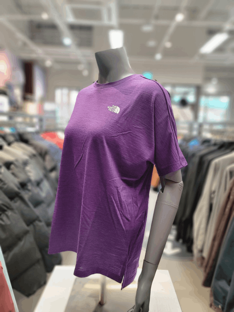 商品The North Face|【Brilliant|包邮包税】北面户外 女士 MERINO 毛 短袖 T恤 NI7UM34G PUR,价格¥296,第2张图片详细描述