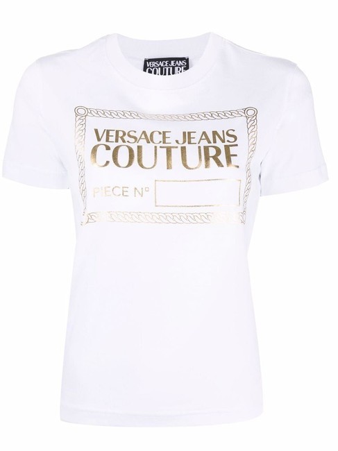 商品[国内直发] Versace|VERSACE JEANS 女士白色棉质圆领T恤 72HAHT17-CJ00O-G03,价格¥482,第1张图片详细描述