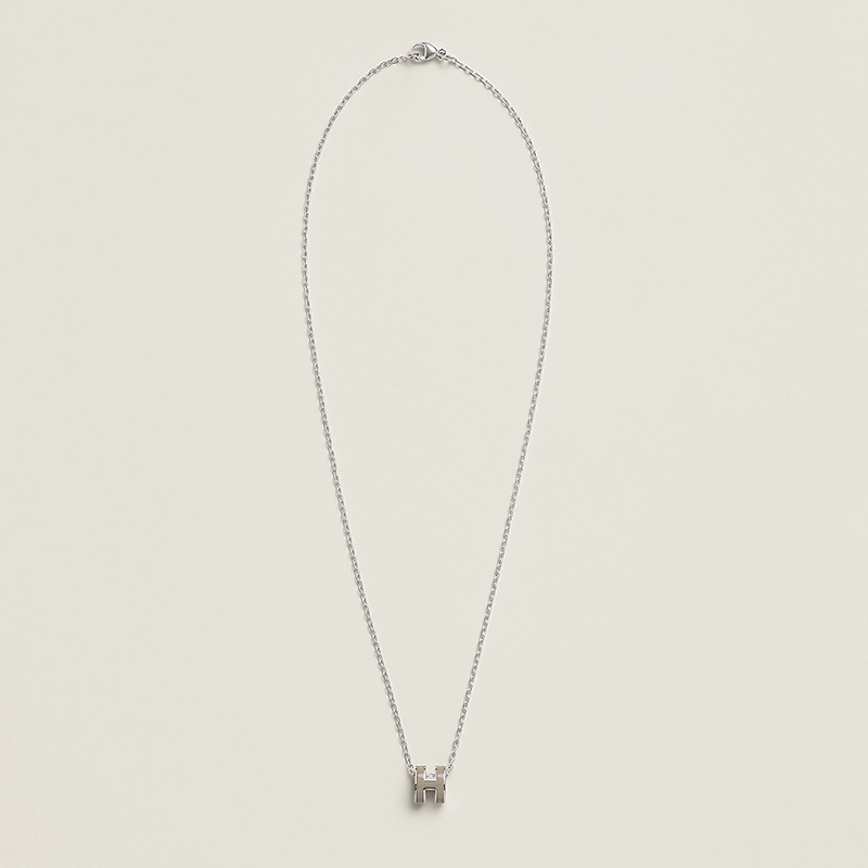 商品Hermes| 【现货】爱马仕 女士棕色漆面金属H形镀钯饰面迷你吊坠 H147992FP55,价格¥3808,第3张图片详细描述