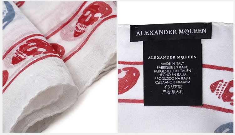 商品[国内直发] Alexander McQueen|ALEXANDER MCQUEEN 拼色男士围巾 411658-4Q010-9074,价格¥1156,第21张图片详细描述