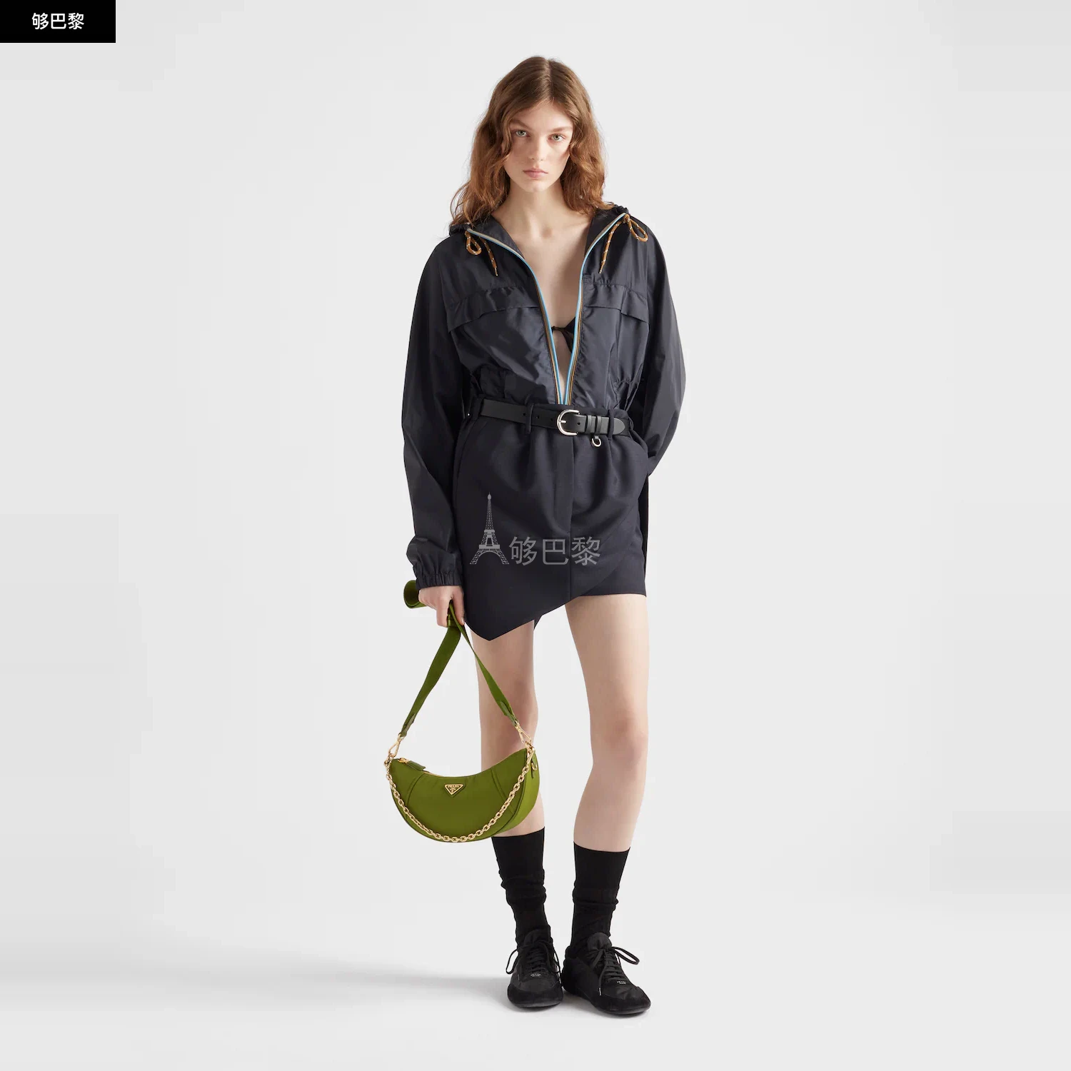 商品Prada|【预售】 普拉达 25春夏 女士 单肩包 Sac porté épaule en Re-Nylon 1BH222_R064_F077G_V_NOO,价格¥13096,第5张图片详细描述