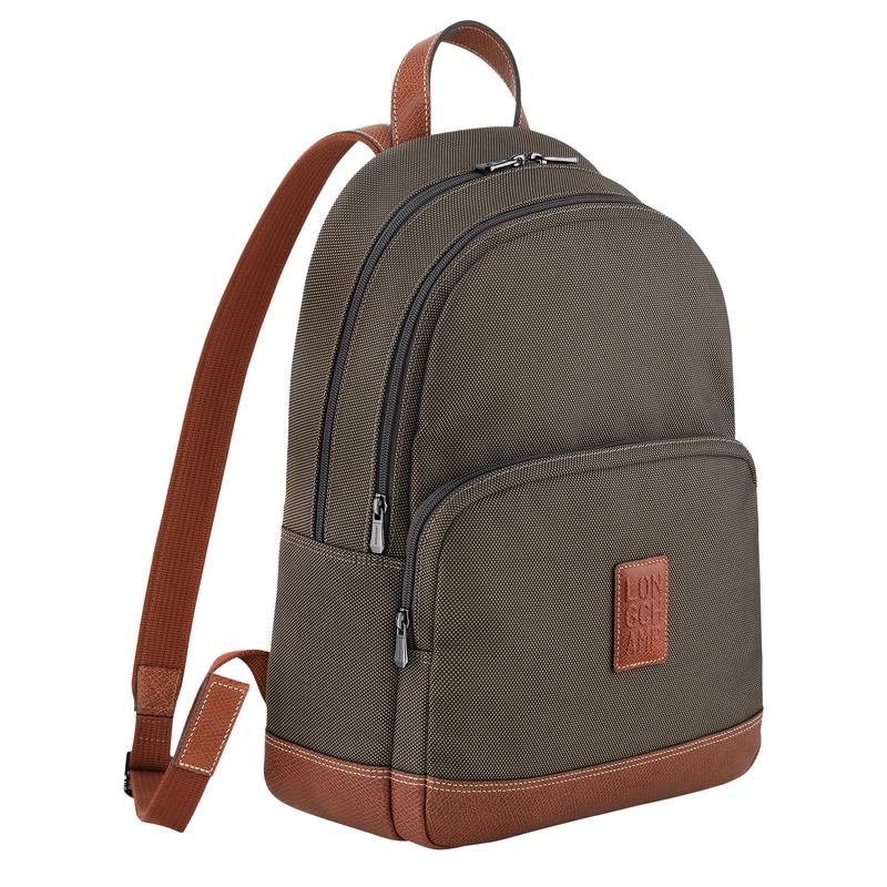 商品Longchamp|LONGCHAMP珑骧 Boxford系列男女通用灰色帆布双肩包,价格¥2791,第3张图片详细描述