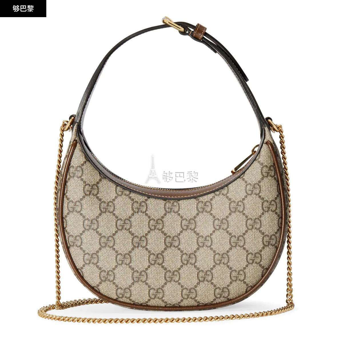 商品Gucci|【预售】 古驰 25春夏 女士 单肩包 GG半月造型迷你手袋 726843 92TCG 8563 ,价格¥9755,第6张图片详细描述