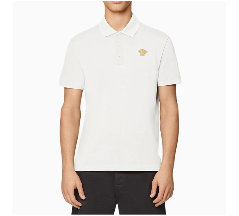 商品[国内直发] Versace|VERSACE 白色男士POLO衫 A87427-A237141-2W110,价格¥2409,第5张图片详细描述