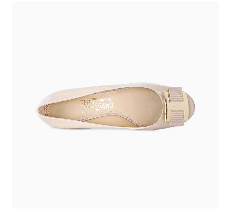 商品Salvatore Ferragamo|SALVATORE FERRAGAMO 裸色女士坡跟鞋 0594550,价格¥1959,第10张图片详细描述