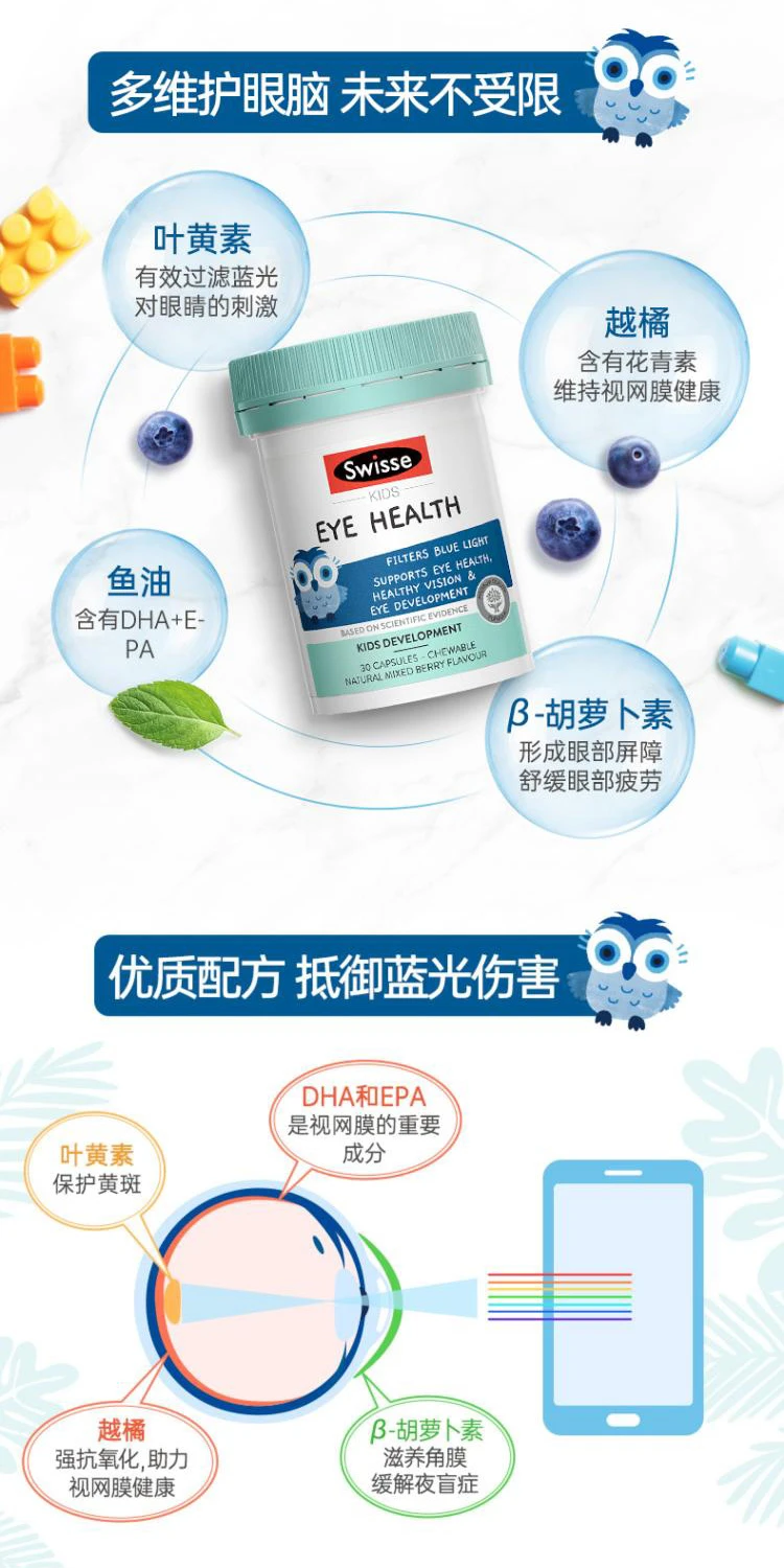 商品[国内直发] Swisse|Swisse儿童眼部健康片30颗（澳）,价格¥109,第7张图片详细描述