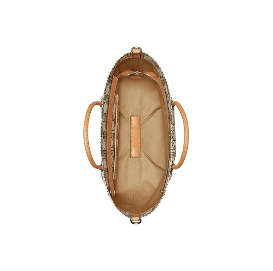商品[国内直发] Tory Burch|汤丽柏琦TB女包奢侈品19几何图形象牙白帆布配皮小号Tote购物袋单肩斜挎托特包 146547-100,价格¥2362,第9张图片详细描述