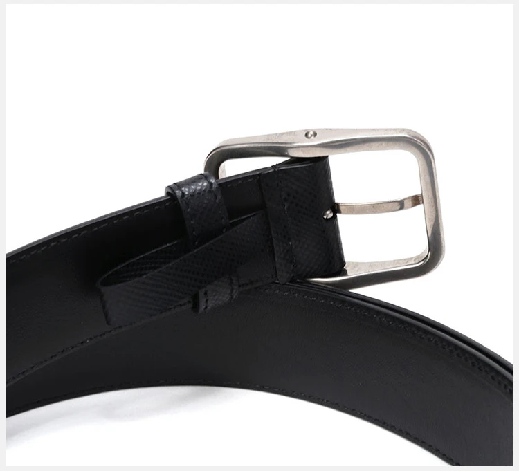 商品[国内直发] Prada|Prada 普拉达 男士黑色皮革复古简约时尚腰带 2CS013-2FAD-F0002,价格¥2609,第9张图片详细描述