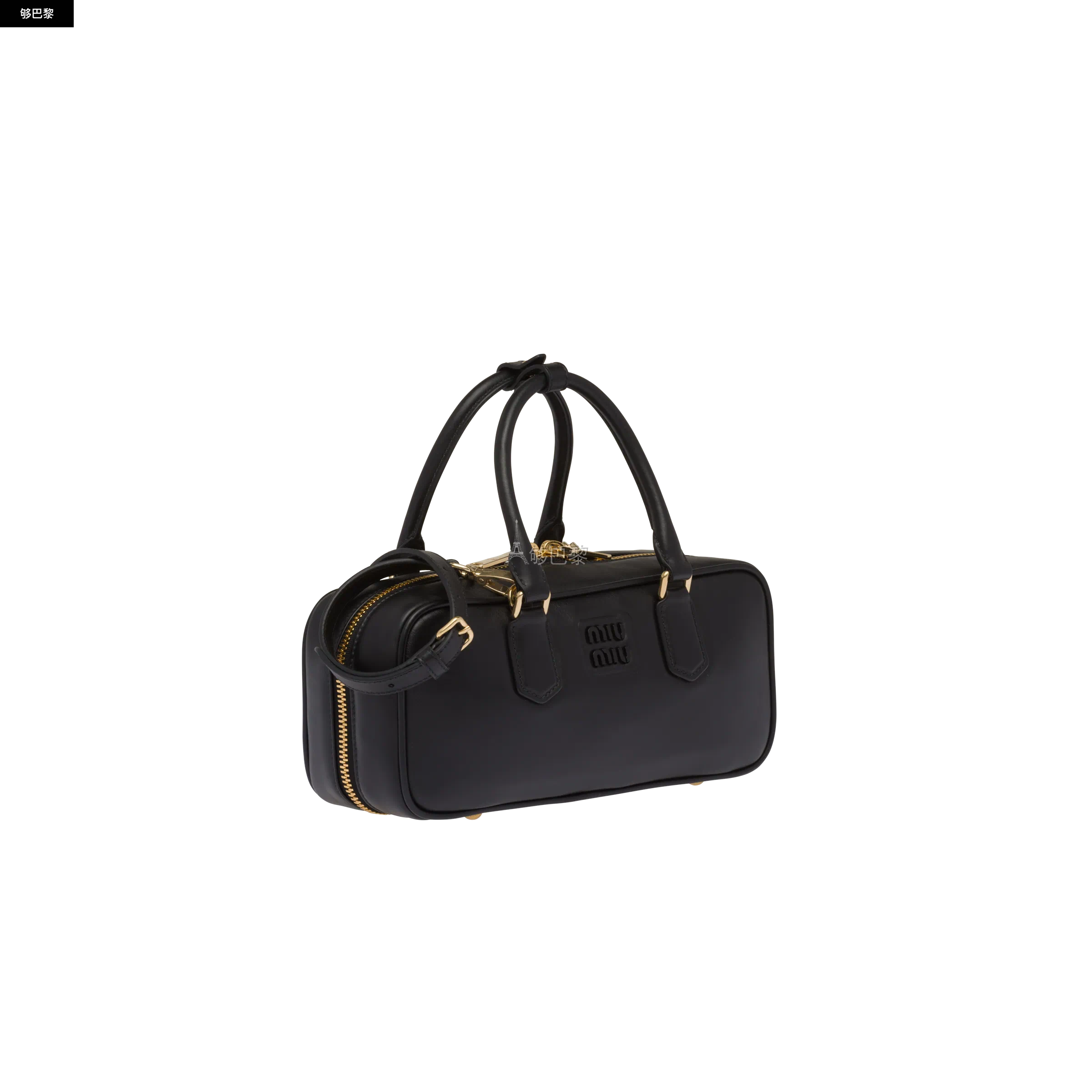 商品Miu Miu|【预售】 缪缪 24秋冬 女士 手提包 Sac Arcadie en cuir 5BB148_2F8K_F0002_V_OOO,价格¥20737,第5张图片详细描述