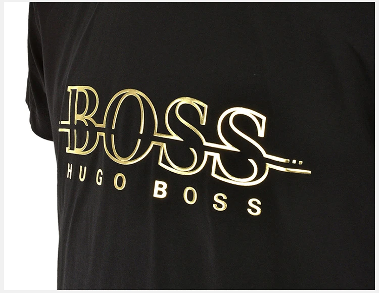 商品Hugo Boss|Hugo Boss 雨果博斯 19春夏 男士黑色纯棉短袖半袖圆领T恤 TEEGOLD-6415-001,价格¥515,第13张图片详细描述