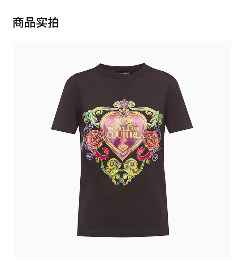 商品Versace|VERSACE JEANS COUTURE 黑色女士T恤 B2HVB7E0-30311-899,价格¥722,第6张图片�详细描述