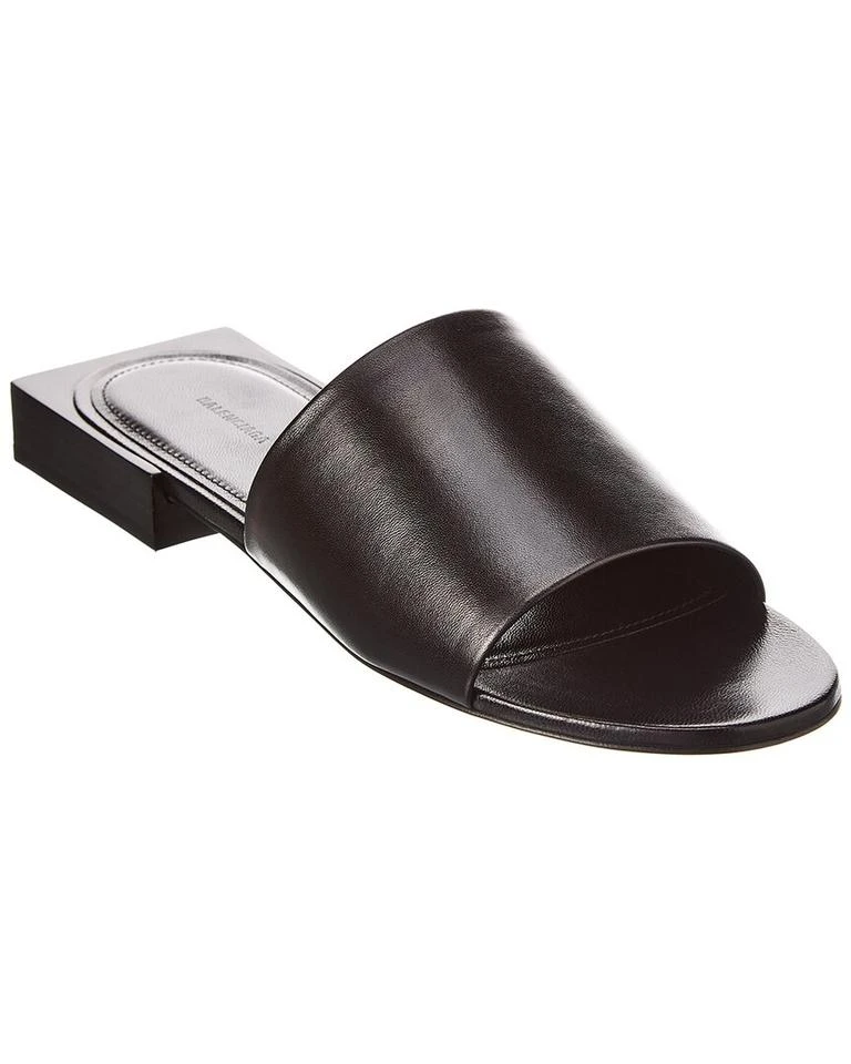 商品[国内直发] Balenciaga|BALENCIAGA 女士黑色皮革平底凉鞋 653796-WA8FF-1080,价格¥5284,第1张图片详细描述