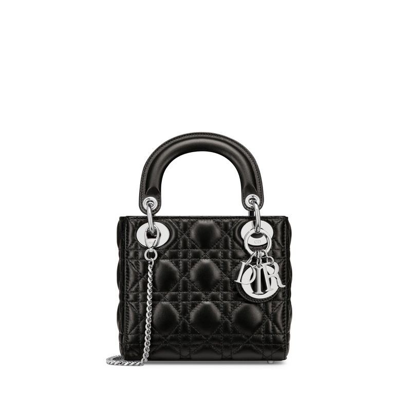 商品Dior|迪奥 Lady Dior系列女士黑色羊皮手提包 M0505PNGE_M900,价格¥38609,第5张图片详细描述