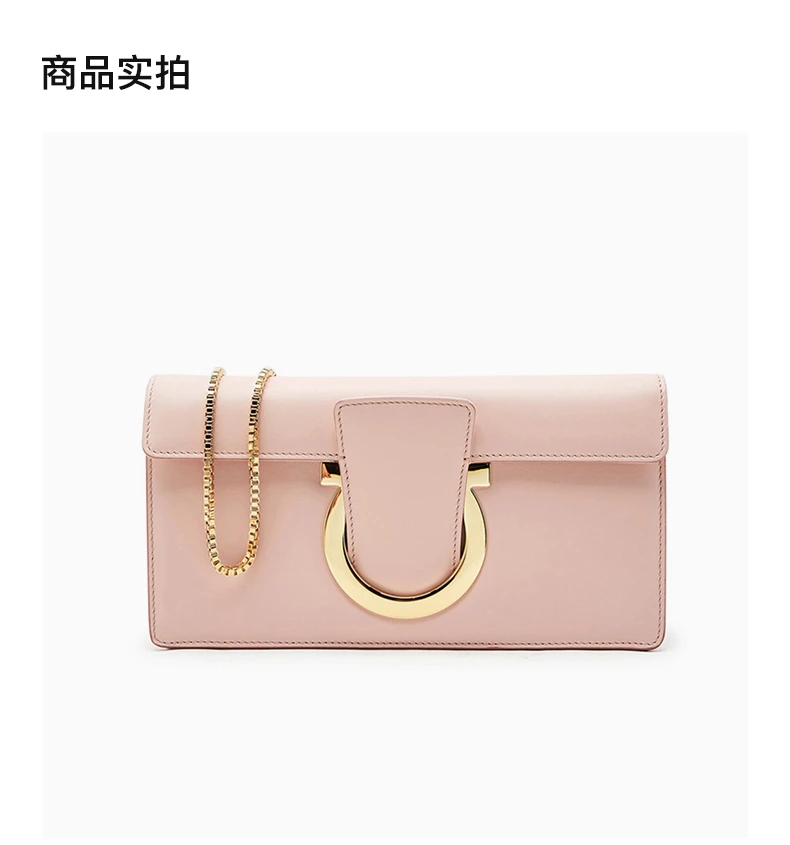 商品Salvatore Ferragamo|Salvatore Ferragamo 菲拉格慕 女士THALIA系列粉色牛皮手提单肩包 21-F816-0670983,价格¥5181,第4张图片详细描述