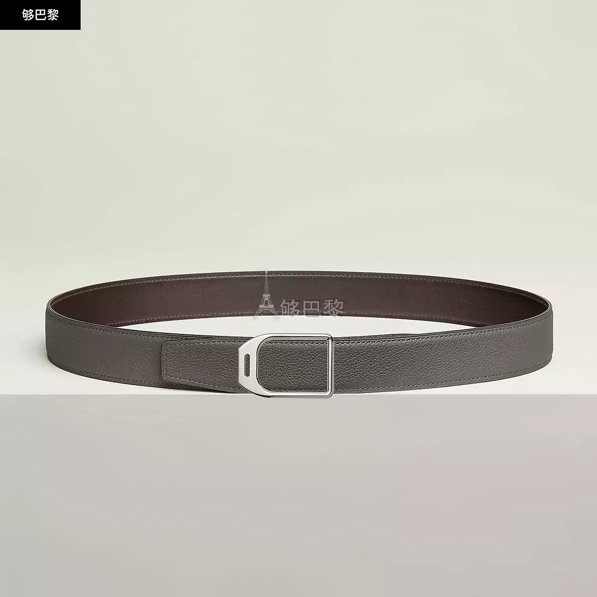 商品Hermes|【预售】 爱马仕 24秋冬 男士 腰带 Boucle de ceinture Jockey & Cuir de ceinture réversible 32 mm H010632UK05 | H073967CAEM,价格¥7484,第4张图片详细描述