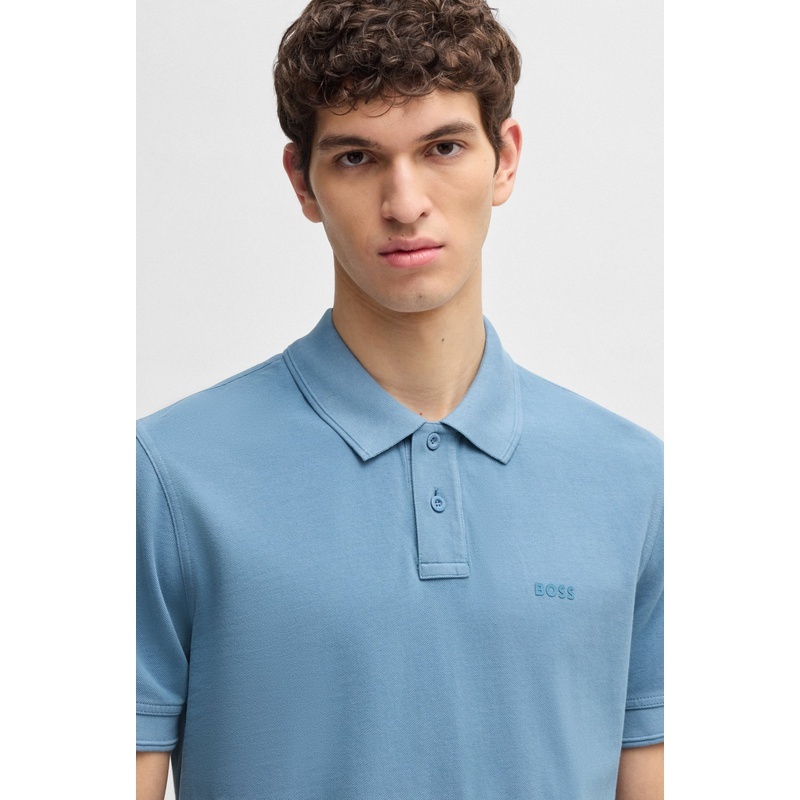 商品Hugo Boss|HUGO BOSS雨果BOSS ORANGE印有徽标的棉质珠地网眼Polo衫,价格¥687,第5张图片详细描述