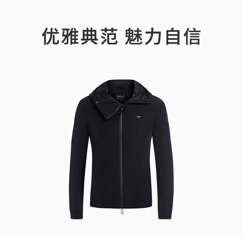 商品Emporio Armani|EMPORIO ARMANI 男士黑色时尚棉服 6Z1BQ7-1NGEZ-0999,价格¥2392,第1张图片详细描述