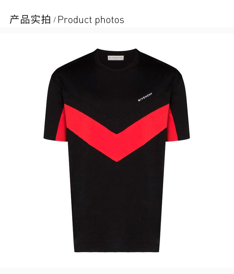 商品[国内直发] Givenchy|Givenchy 纪梵希 男士黑色棉T恤 BM70TZ3002-009,价格¥3468,第4张图片详细描述