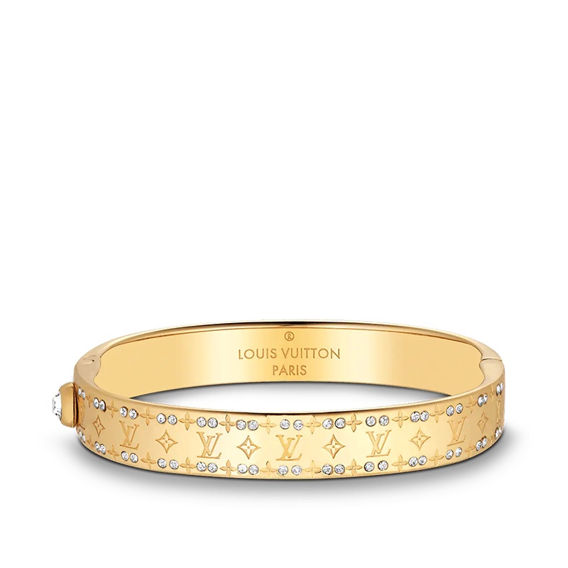 商品Louis Vuitton|预售十天 Louis Vuitton/路易威登 22春夏新款NANOGRAM STRASS系列 金色金属徽标刻印镶嵌仿水晶手镯M64860,价格¥5390,第5张图片详细描述
