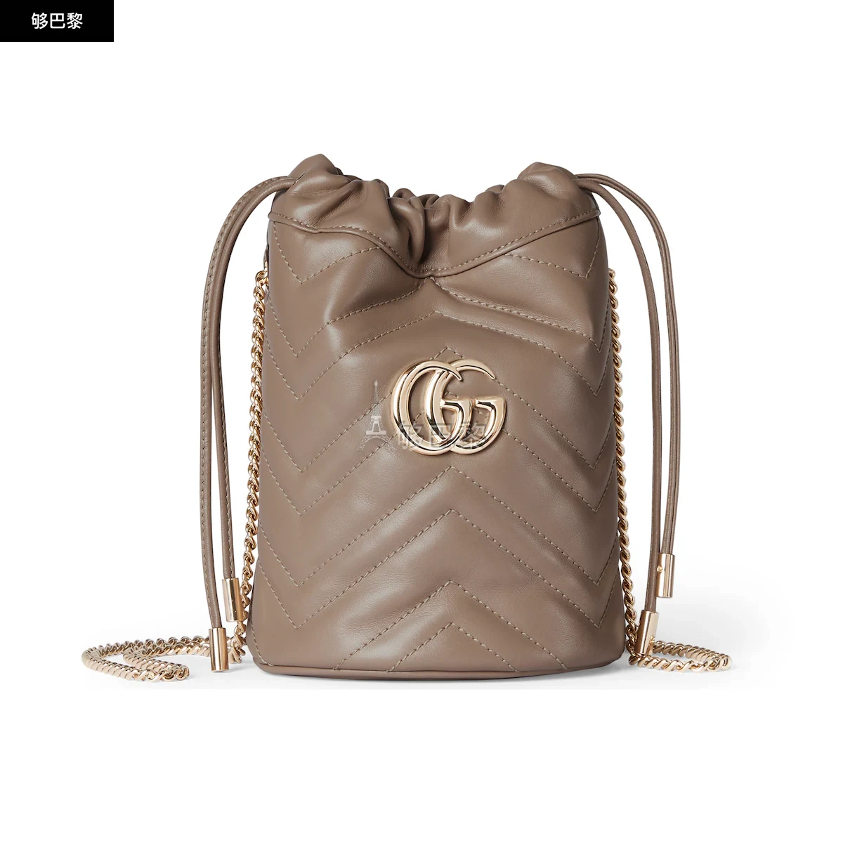 商品Gucci|【预售】 古驰 24秋冬 女士 单肩包 GG MARMONT系列迷你水桶包 575163 DTDHD 1523,价格¥10274,第2张图片详细描述