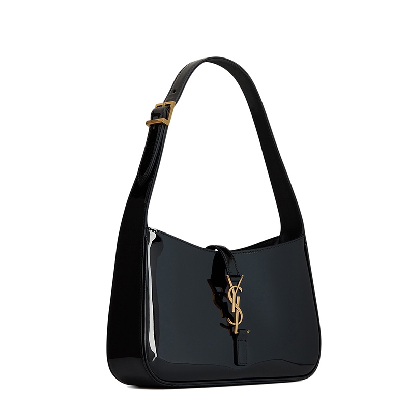 商品Yves Saint Laurent|SAINT LAURENT PARIS/圣罗兰 YSL  LE 5 À 7系列 女士黑色漆皮牛皮革金扣手提单肩腋下包,价格¥15208,第3张图片详细描述