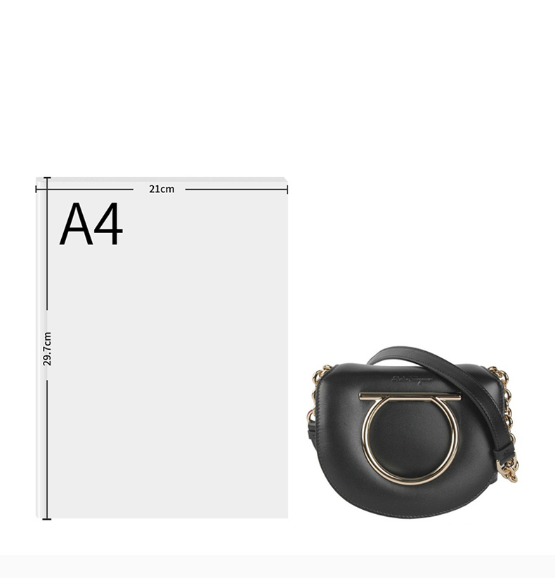 商品Salvatore Ferragamo|Salvatore Ferragamo 菲拉格慕 女士黑色徽标单肩包 21-H001-691241,价格¥4858,第10张图片详细描述