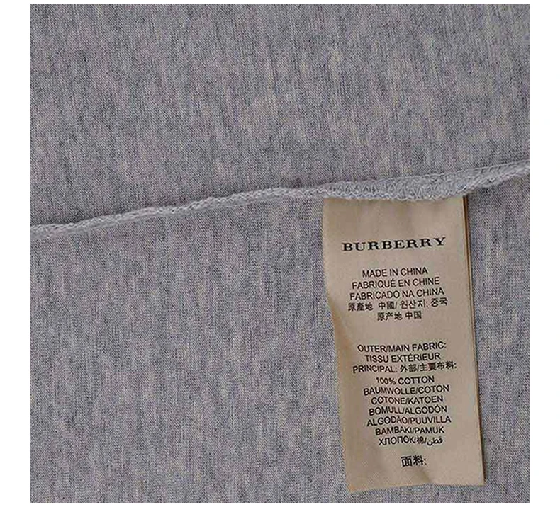 商品Burberry|Burberry 博柏利 男士灰色棉质上衣 3905051,价格¥966,第7张图片详细描述