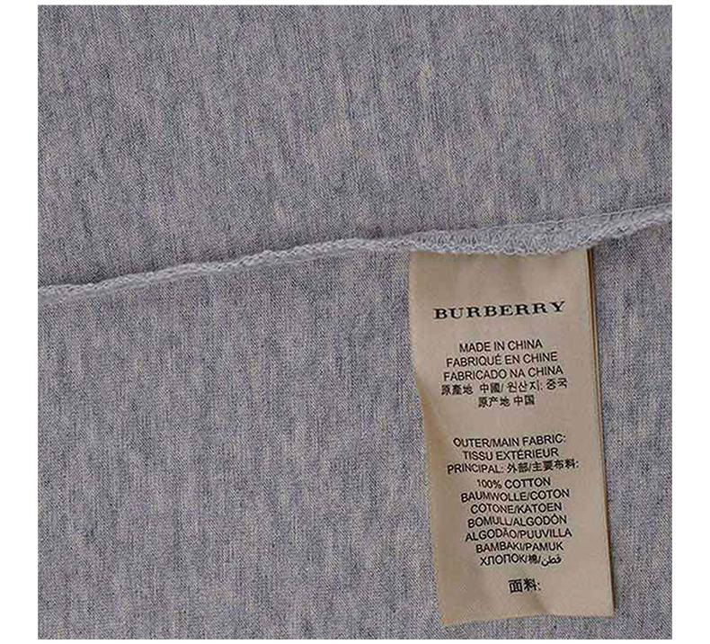 商品Burberry|Burberry 博柏利 男士灰色棉质上衣 3905051,价格¥952,第9张图片详细描述