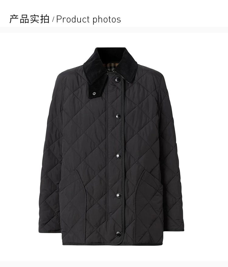 商品[国内直发] Burberry|BURBERRY 黑色女士外套 8021751,价格¥6829,第4张图片详细描述