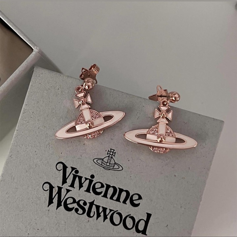 商品Vivienne Westwood|【现货】西太后 女士米色土星徽标金属耳坠62020059-G231-CN,价格¥878,第3张图片详细描述